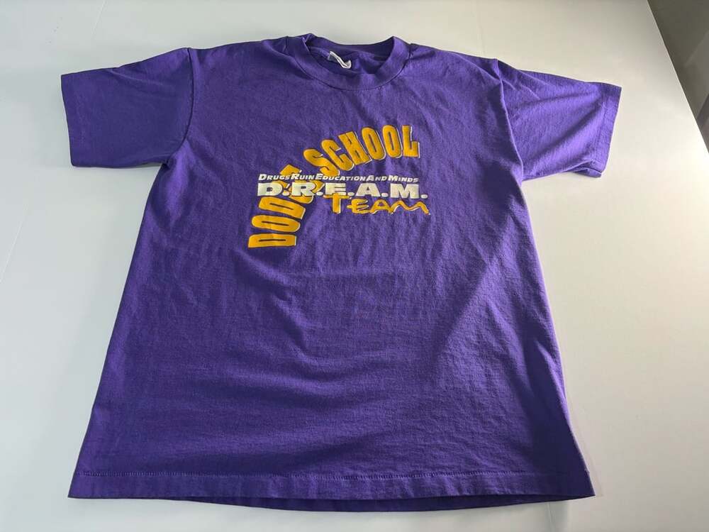 Vintage Hanes 50/50 Purple Drugs Ruin Education And Minds D.R.E.A.M. Team